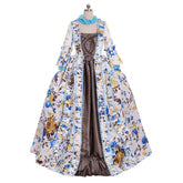 Elegant Medieval Floral Dress | Marie Antoinette Cosplay | Renaissance Gown for Parties and Halloween | Gothic Victorian Suit by Halloweez - Halloweez